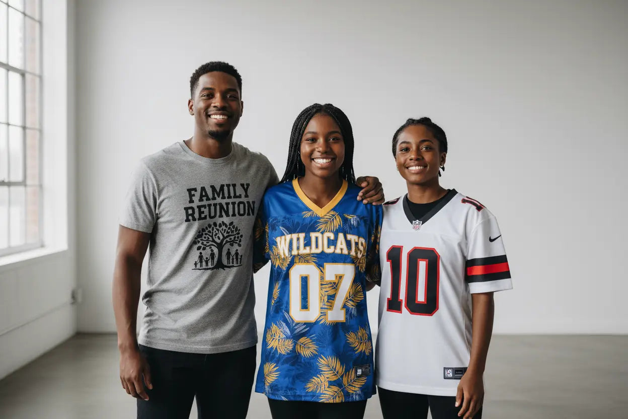 Vinyl and DTF transfer printing service for custom shirts and apparel